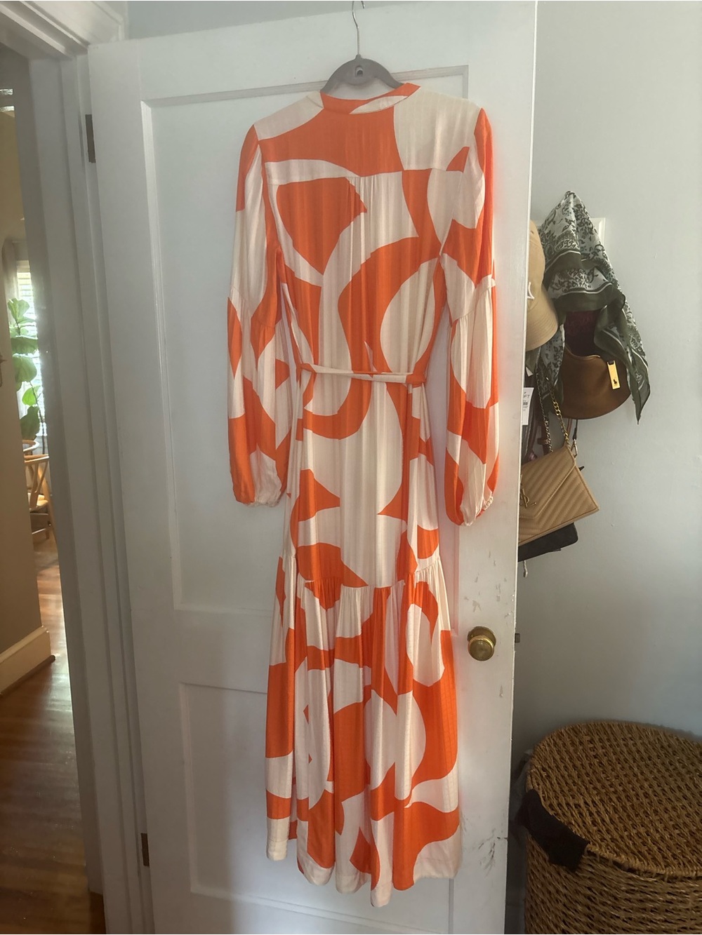 Anthropologie Orange & Cream Abstract Maxi Dress - Picture 4 of 4